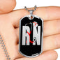 Rn Nurse Necklacestainless Steel or 18k Gold Dog Tag W 24" - Express Your Love Gifts
