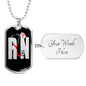 Rn Nurse Necklacestainless Steel or 18k Gold Dog Tag W 24" - Express Your Love Gifts