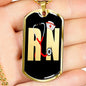 Rn Nurse Necklacestainless Steel or 18k Gold Dog Tag W 24" - Express Your Love Gifts