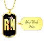Rn Nurse Necklacestainless Steel or 18k Gold Dog Tag W 24" - Express Your Love Gifts