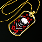 Rock N Roll Skull Guitars Music Necklace Stainless Steel or 18k Gold Dog Tag 24" Chain-Express Your Love Gifts