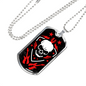 Rock N Roll Skull Guitars Music Necklace Stainless Steel or 18k Gold Dog Tag 24" Chain-Express Your Love Gifts