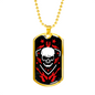 Rock N Roll Skull Guitars Music Necklace Stainless Steel or 18k Gold Dog Tag 24" Chain-Express Your Love Gifts