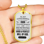 Romans 12 :2 Will of God Necklace Stainless Steel or 18k Gold Dog Tag 24" Chain-Express Your Love Gifts