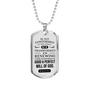 Romans 12 :2 Will of God Necklace Stainless Steel or 18k Gold Dog Tag 24" Chain-Express Your Love Gifts