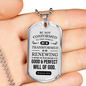 Romans 12 :2 Will of God Necklace Stainless Steel or 18k Gold Dog Tag 24" Chain-Express Your Love Gifts