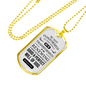 Romans 12 :2 Will of God Necklace Stainless Steel or 18k Gold Dog Tag 24" Chain-Express Your Love Gifts