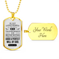Romans 12 :2 Will of God Necklace Stainless Steel or 18k Gold Dog Tag 24" Chain-Express Your Love Gifts