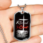 Rooted In Christ Necklace Stainless Steel or 18k Gold Dog Tag 24" Chain - Express Your Love Gifts