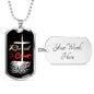 Rooted In Christ Necklace Stainless Steel or 18k Gold Dog Tag 24" Chain - Express Your Love Gifts