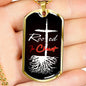 Rooted In Christ Necklace Stainless Steel or 18k Gold Dog Tag 24" Chain - Express Your Love Gifts
