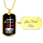 Rooted In Christ Necklace Stainless Steel or 18k Gold Dog Tag 24" Chain - Express Your Love Gifts