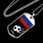 Russia Flag And Futbol/Soccer Necklace Stainless Steel or 18k Gold Dog Tag 24" Chain-Express Your Love Gifts