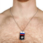 Russia Flag And Futbol/Soccer Necklace Stainless Steel or 18k Gold Dog Tag 24" Chain-Express Your Love Gifts