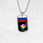 Russia Flag And Futbol/Soccer Necklace Stainless Steel or 18k Gold Dog Tag 24" Chain-Express Your Love Gifts