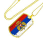 Russian Flag Necklace Stainless Steel or 18k Gold Dog Tag 24"-Express Your Love Gifts