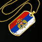 Russian Flag Necklace Stainless Steel or 18k Gold Dog Tag 24"-Express Your Love Gifts