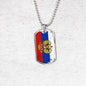 Russian Flag Necklace Stainless Steel or 18k Gold Dog Tag 24"-Express Your Love Gifts