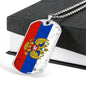 Russian Flag Necklace Stainless Steel or 18k Gold Dog Tag 24"-Express Your Love Gifts