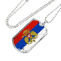 Russian Flag Necklace Stainless Steel or 18k Gold Dog Tag 24"-Express Your Love Gifts