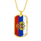 Russian Flag Necklace Stainless Steel or 18k Gold Dog Tag 24"-Express Your Love Gifts