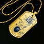 Sagittarius Constellation Transparent Necklace Dog Tag Stainless Steel or 18k Gold 24" Chain - Express Your Love Gifts