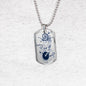 Sagittarius Constellation Transparent Necklace Dog Tag Stainless Steel or 18k Gold 24" Chain - Express Your Love Gifts