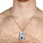 Sagittarius Constellation Transparent Necklace Dog Tag Stainless Steel or 18k Gold 24" Chain - Express Your Love Gifts