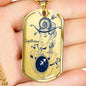 Sagittarius Constellation Transparent Necklace Dog Tag Stainless Steel or 18k Gold 24" Chain - Express Your Love Gifts