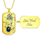Sagittarius Constellation Transparent Necklace Dog Tag Stainless Steel or 18k Gold 24" Chain - Express Your Love Gifts