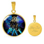 Sagittarius Purple Galaxy Zodiac Necklace Stainless Steel or 18k Gold Circle Pendant - Express Your Love Gifts
