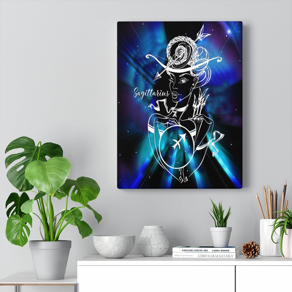 Sagittarius Zodiac Horoscope Sign Constellation Canvas Print Astrology Home Decor Ready to Hang Artwork - Express Your Love Gifts