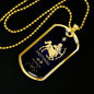 Sagittarius Zodiac Necklace 18k Gold Stainless Steel Dog Tag 24"-Express Your Love Gifts