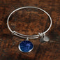 Sagittarius Zodiac Sign Blue Night Stainless Steel or 18k Gold Circle Bangle Bracelet - Express Your Love Gifts