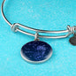 Sagittarius Zodiac Sign Blue Night Stainless Steel or 18k Gold Circle Bangle Bracelet - Express Your Love Gifts
