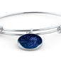 Sagittarius Zodiac Sign Blue Night Stainless Steel or 18k Gold Circle Bangle Bracelet - Express Your Love Gifts