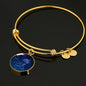 Sagittarius Zodiac Sign Blue Night Stainless Steel or 18k Gold Circle Bangle Bracelet - Express Your Love Gifts