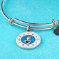 Sagittarius Zodiac Sign Stainless Steel or 18k Gold Circle Bangle Bracelet - Express Your Love Gifts