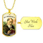 Saint Benedict Catholic Necklace Stainless Steel or 18k Gold Dog Tag 24" Chain-Express Your Love Gifts