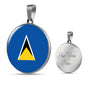 Saint Lucia Flag Necklace Saint Lucia Flag Stainless Steel or 18k Gold 18-22" - Express Your Love Gifts