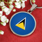 Saint Lucia Flag Necklace Saint Lucia Flag Stainless Steel or 18k Gold 18-22" - Express Your Love Gifts