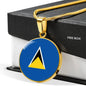 Saint Lucia Flag Necklace Saint Lucia Flag Stainless Steel or 18k Gold 18-22" - Express Your Love Gifts