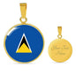 Saint Lucia Flag Necklace Saint Lucia Flag Stainless Steel or 18k Gold 18-22" - Express Your Love Gifts