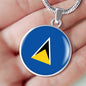 Saint Lucia Flag Necklace Saint Lucia Flag Stainless Steel or 18k Gold 18-22" - Express Your Love Gifts