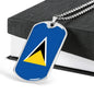 Saint Lucia Flag Necklace Saint Lucia Flag Stainless Steel or 18k Gold Dog Tag 24" - Express Your Love Gifts