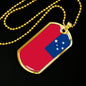Samoa Flag Necklace Samoa Pendant Stainless Steel or 18k Gold Dog Tag 24" - Express Your Love Gifts