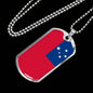 Samoa Flag Necklace Samoa Pendant Stainless Steel or 18k Gold Dog Tag 24" - Express Your Love Gifts