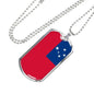 Samoa Flag Necklace Samoa Pendant Stainless Steel or 18k Gold Dog Tag 24" - Express Your Love Gifts