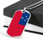 Samoa Flag Necklace Samoa Pendant Stainless Steel or 18k Gold Dog Tag 24" - Express Your Love Gifts