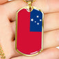 Samoa Flag Necklace Samoa Pendant Stainless Steel or 18k Gold Dog Tag 24" - Express Your Love Gifts